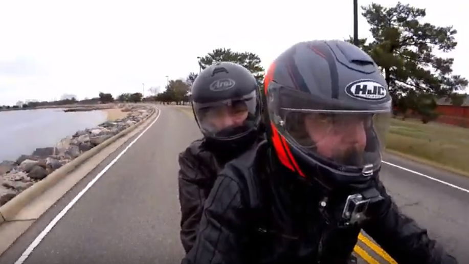Mom on a motorcycle